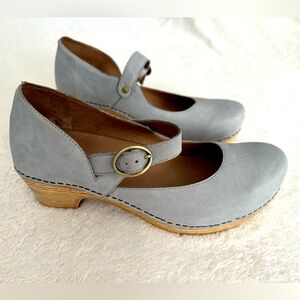 Dansko Gray Suede Heels